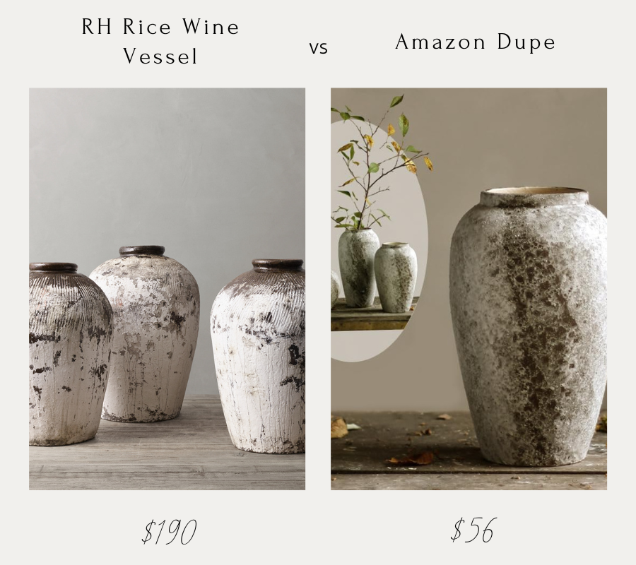 restoration hardware rice wine vessel vs amazon dupe with price comparison