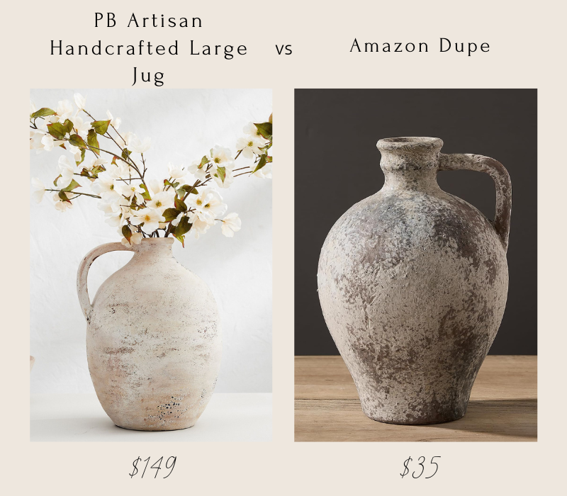 Pottery Barn jug vs Amazon Dupe