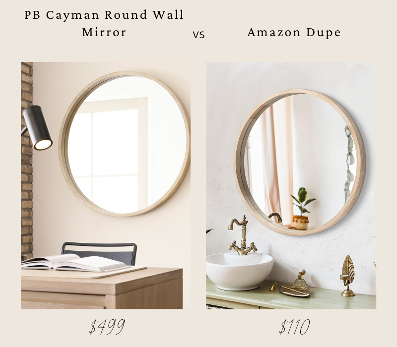 Pottery Barn round mirror vs Amazon Dupe